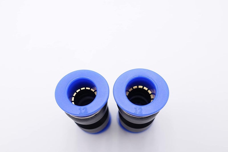 IVLPHA Push to Connect Fitting 12mm Tube OD, Pneumatic Air Water Straight Union Two Way Connector/Coupler (Pack of 5) - Image 2